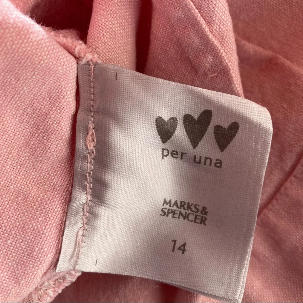 per una marks and spencer jacket vintage pink Linen/Cotton/Elastane Size:14 - Picture 9 of 14